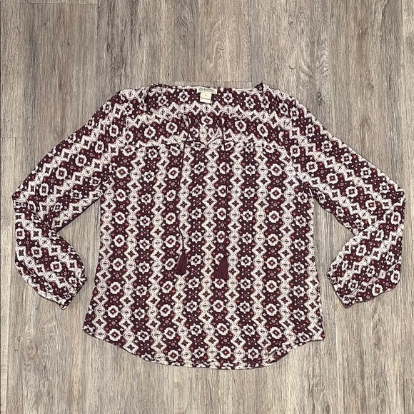 Lucky Brand Boho Long Sleeve Blouse - Picture 1 of 13